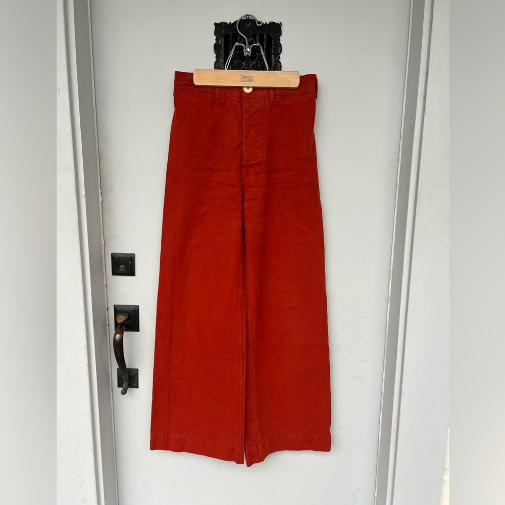 Jesse Kamm Wide Leg Pants in Rust Red